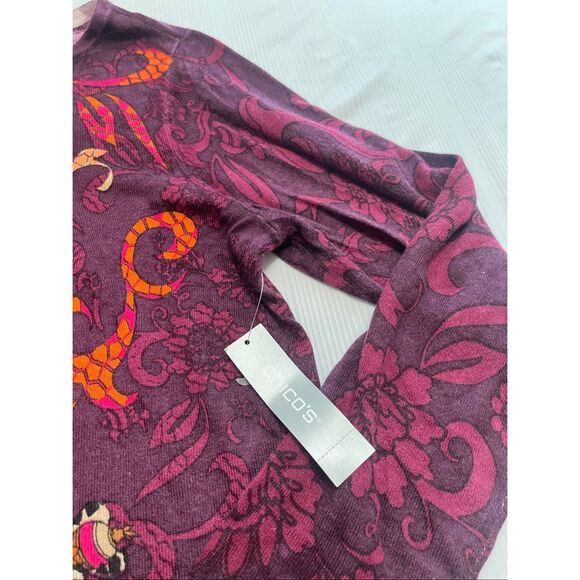 NWT Chico’s Mixed Soirée Boat Neck Pullover Sweater Purple Size 3 US XL New - Picture 3 of 7